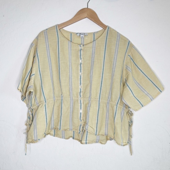 Madewell Drawstring Waist Shirt in Atlantic Stripe - Picture 4 of 10